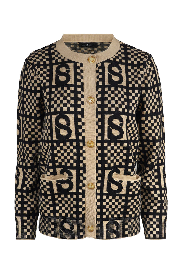 Ivy Plaid Cardigan - Black