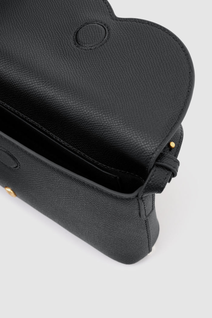 jenny sling bag in black by buttonscarves interior compartment