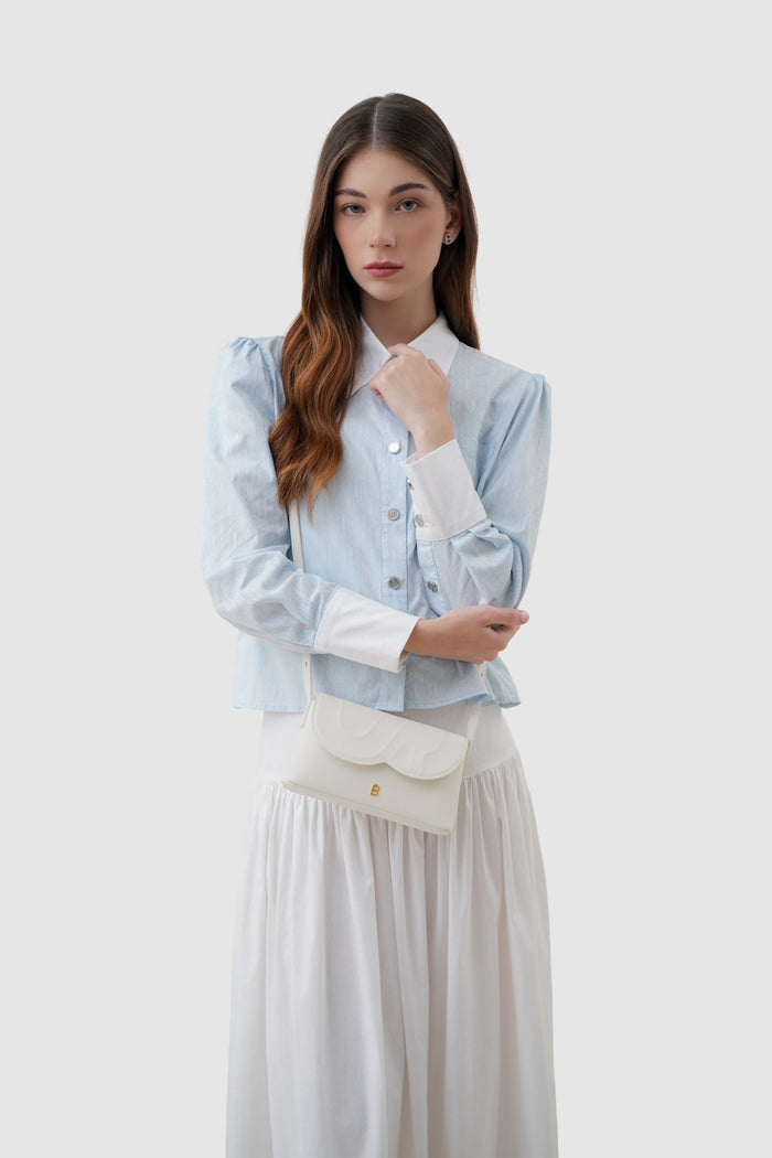jenny sling bag in broken white by buttonscarves crossbody carry style