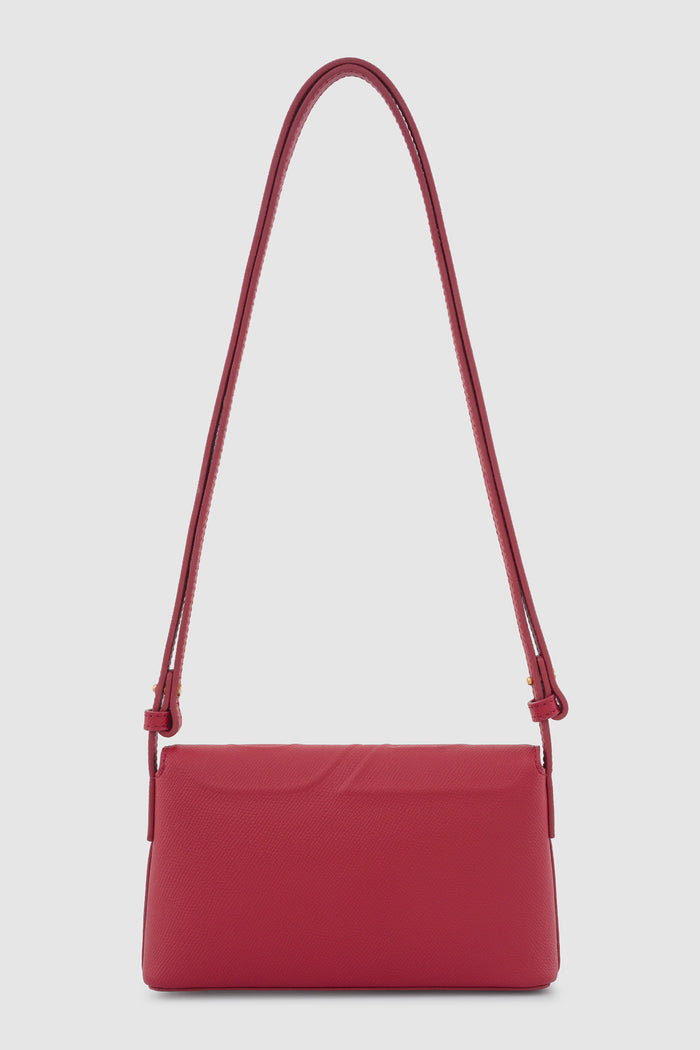 jenny sling bag in scarlet red by buttonscarves back view