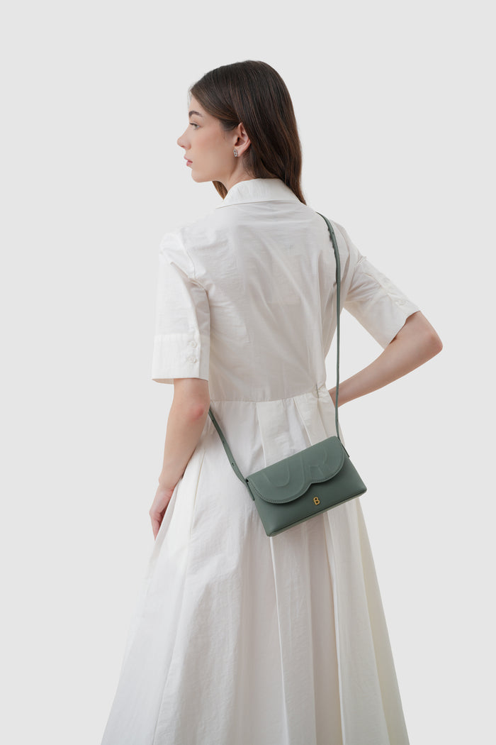 jenny sling bag in slate green by buttonscarves crossbody carry style
