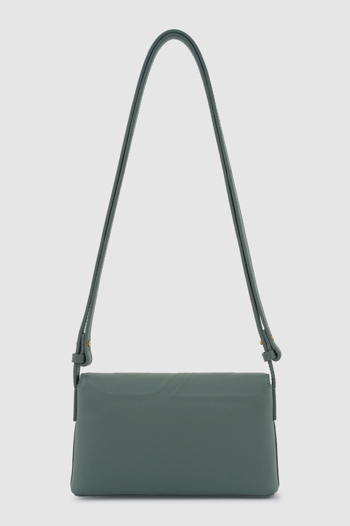 jenny sling bag in slate green by buttonscarves back view