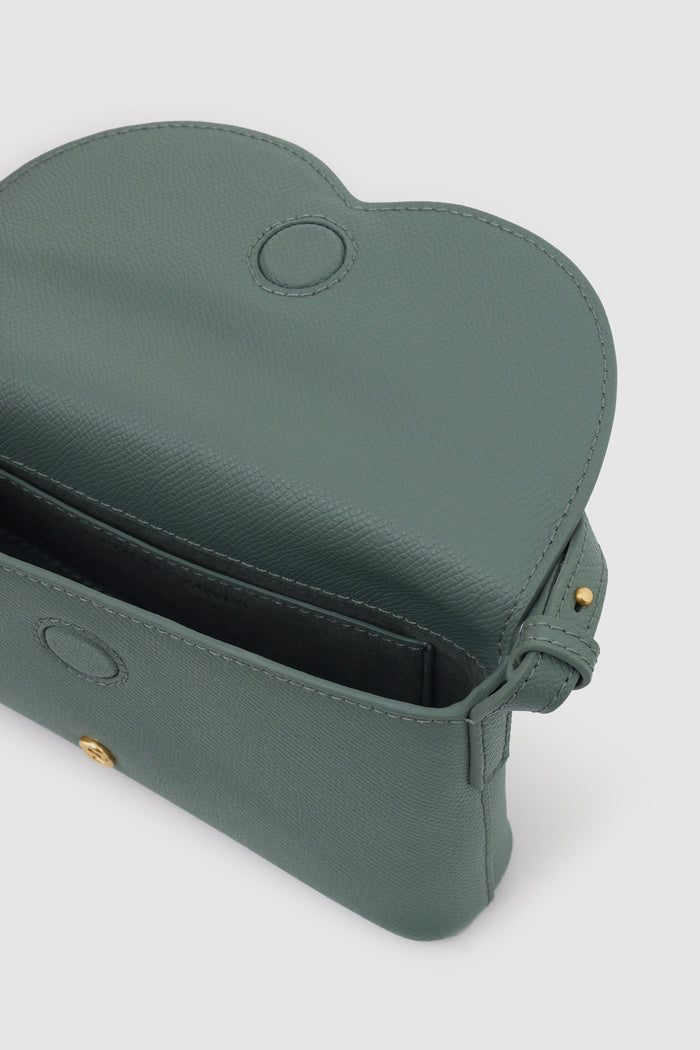 jenny sling bag in slate green by buttonscarves interior compartment