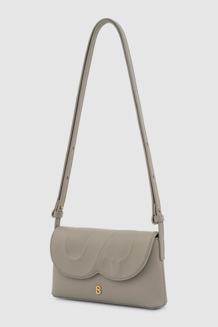 jenny sling bag in taupe by buttonscarves