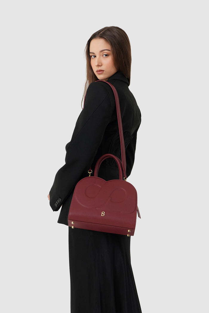 Joy Bag Medium - Saffiano Leather - Burgundy