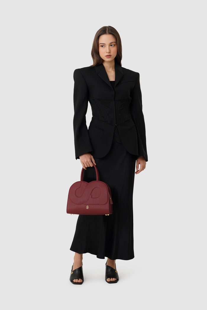 Joy Bag Medium - Saffiano Leather - Burgundy