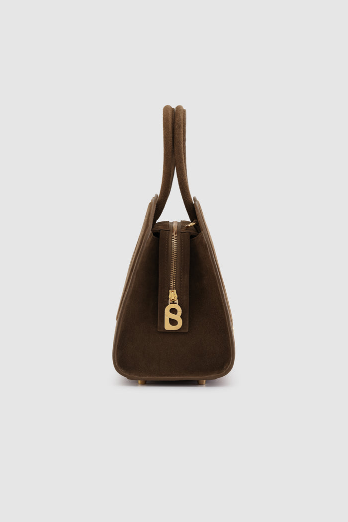Joy Bag Medium - Suede Leather - Dark Brown