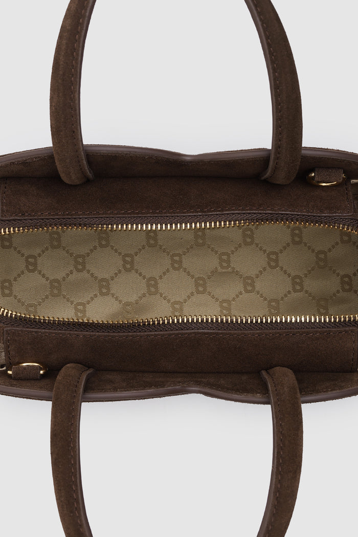 Joy Bag Medium - Suede Leather - Dark Brown