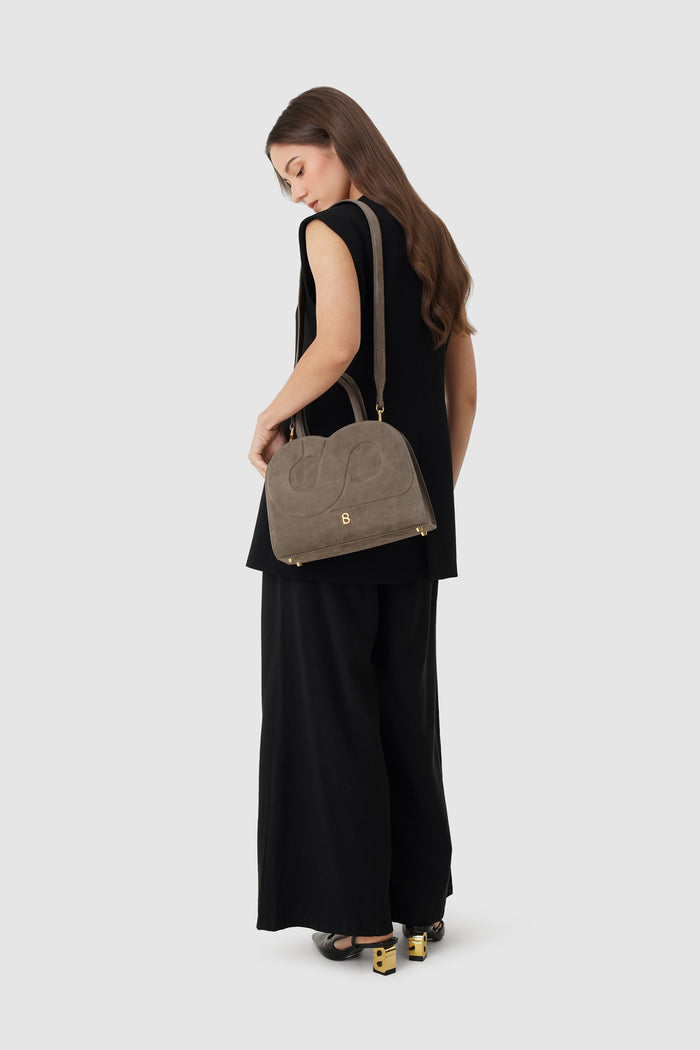 Joy Bag Medium - Suede Leather - Taupe