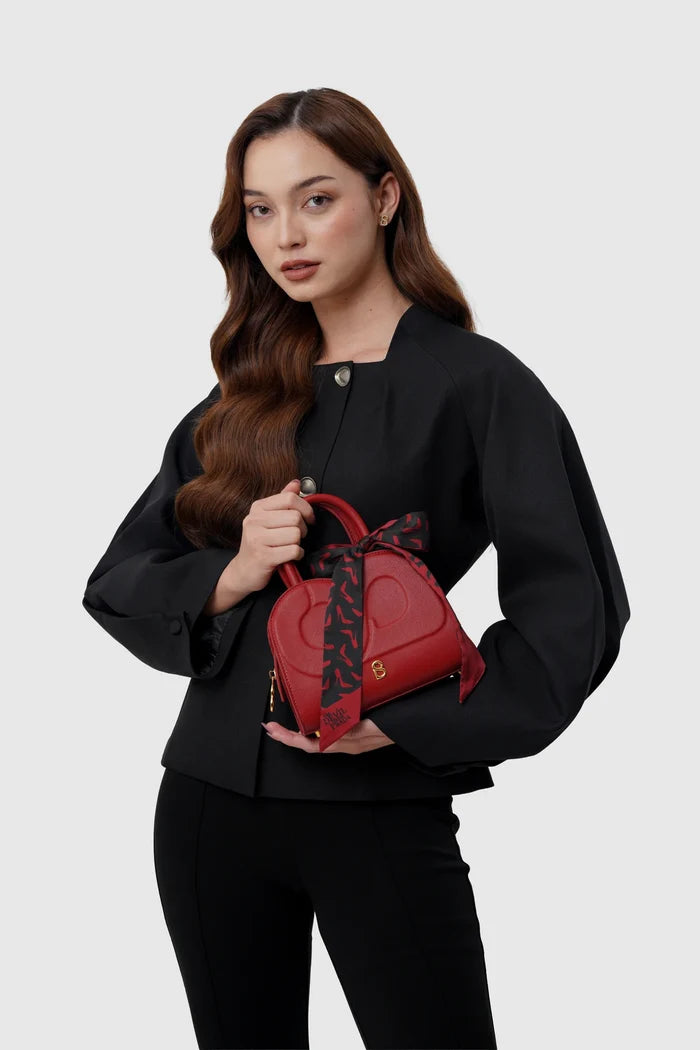 joy bag small in red by buttonscarves x the devil wears prada 2 hand carried style