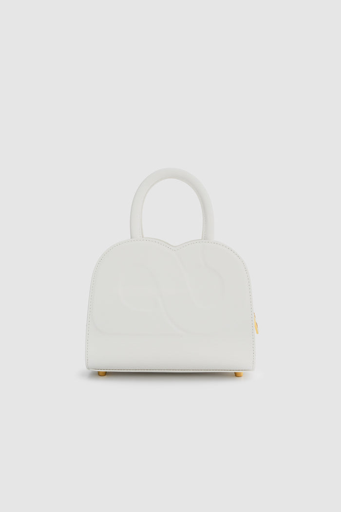 joy bag small with saffiano leather in bianco candido by buttonscarves back view