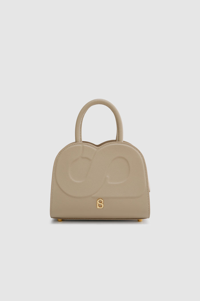 joy bag small with saffiano leather in clay by buttonscarves