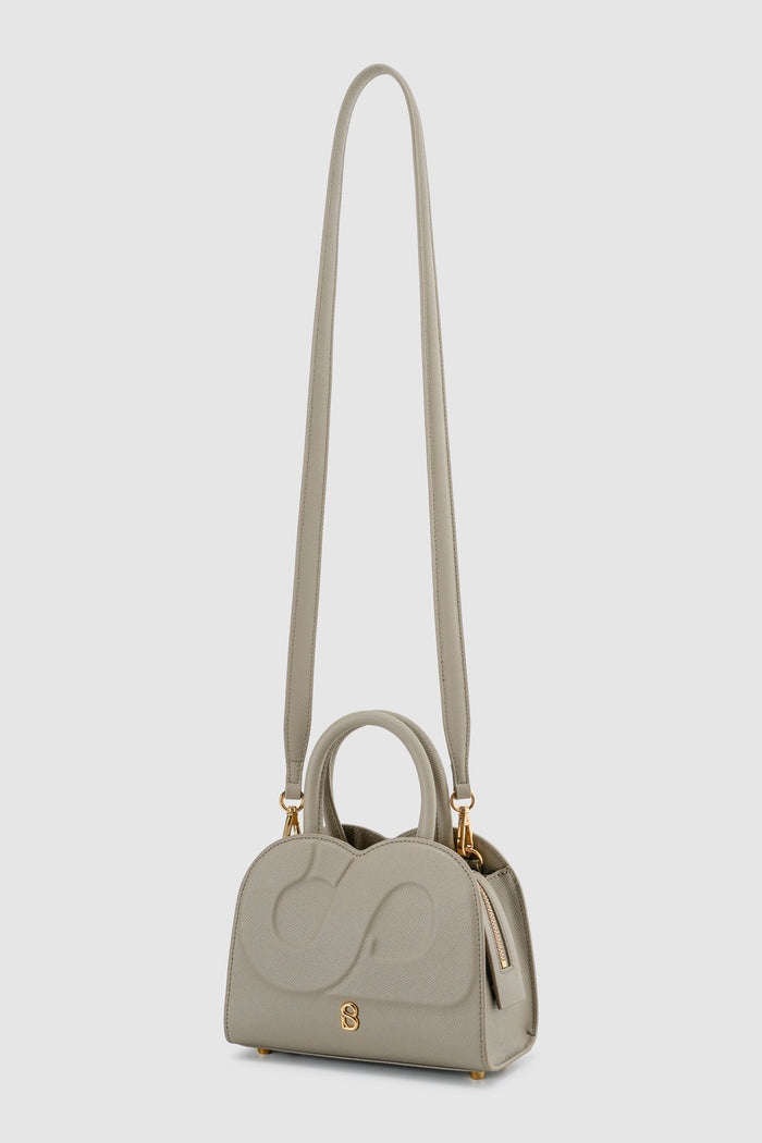 joy bag small with saffiano leather in creta by buttonscarves with detachable strap