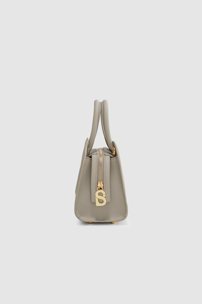 joy bag small with saffiano leather in creta by buttonscarves side view