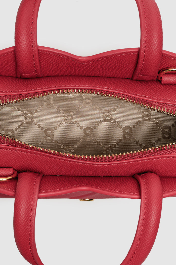 joy bag small with saffiano leather in lacca by buttonscarves interior compartment