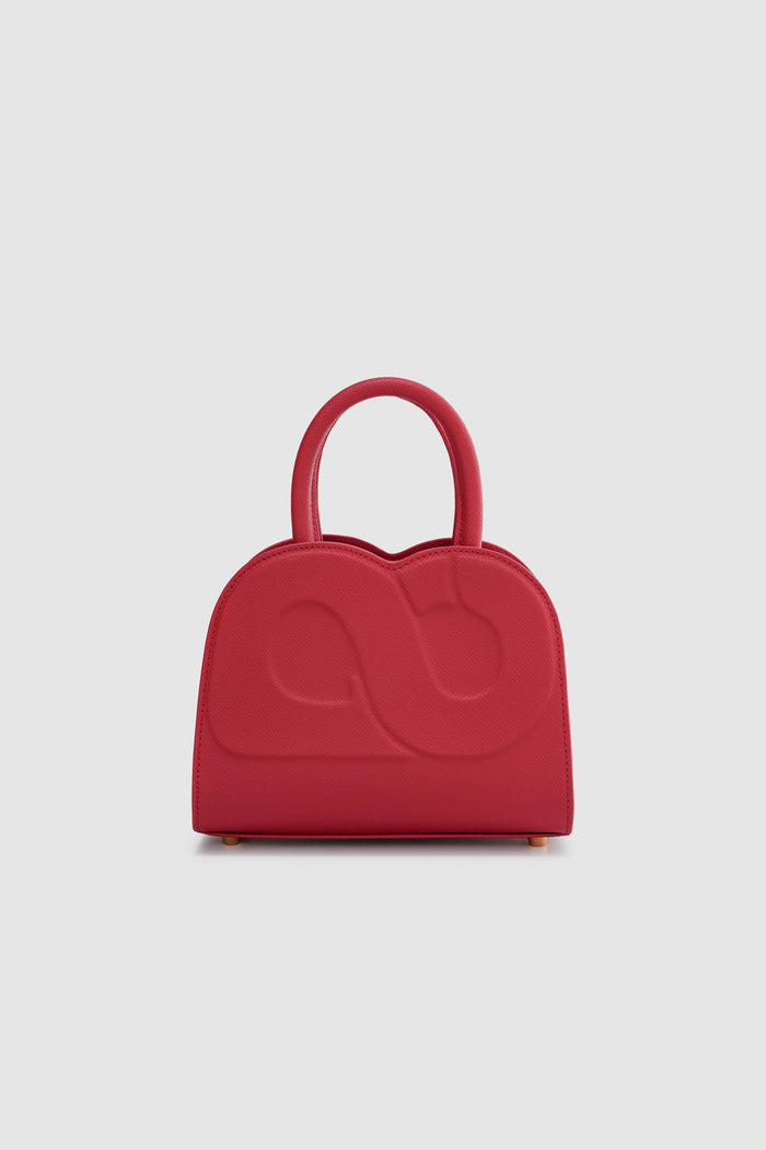 joy bag small with saffiano leather in lacca by buttonscarves back view