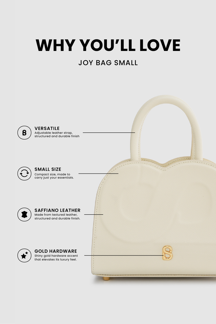 joy bag small with saffiano leather in lamb by buttonscarves feature overview