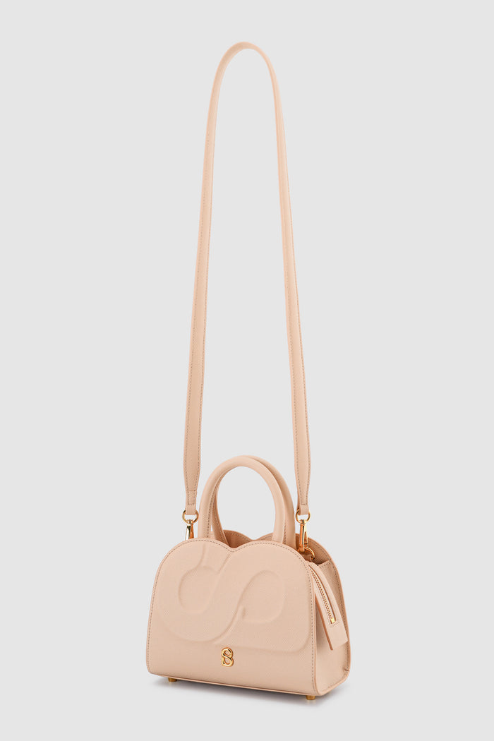 joy bag small with saffiano leather in seaside by buttonscarves with detachable strap