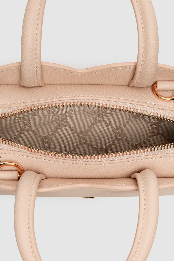 joy bag small with saffiano leather in seaside by buttonscarves interior compartment