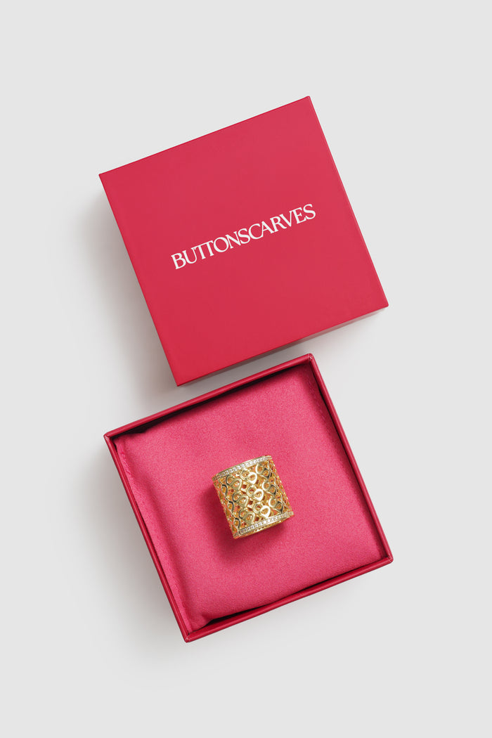 kara ring brooch in gold by buttonscarves