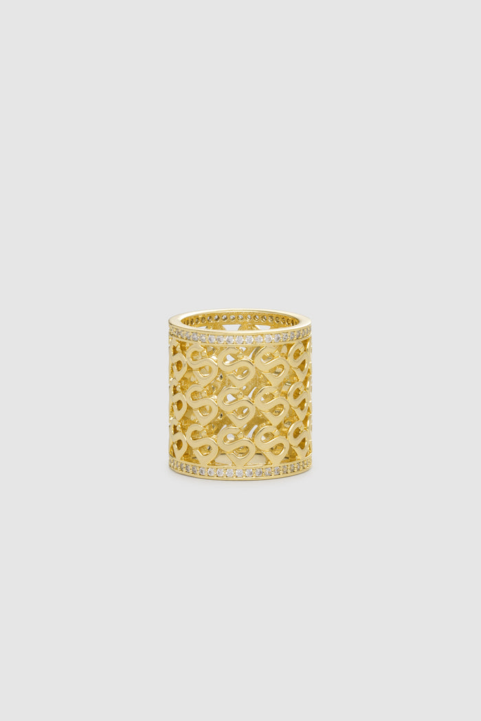 kara ring brooch in gold details