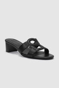 kefi block heels in black by butonscarves