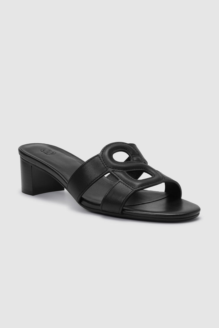 kefi block heels in black by butonscarves