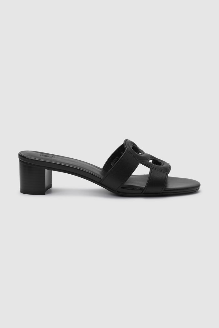 kefi block heels in black by butonscarves side view