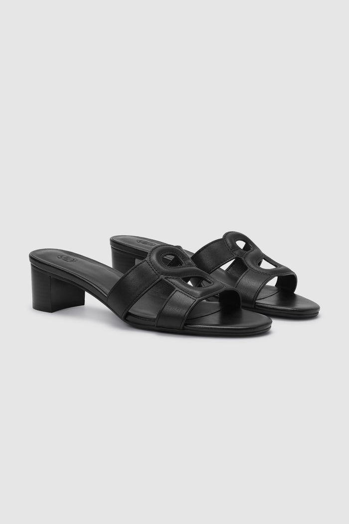 kefi block heels in black by butonscarves side view