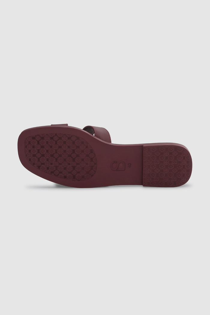 kefi sandal in mahogany by buttonscarves outsole view