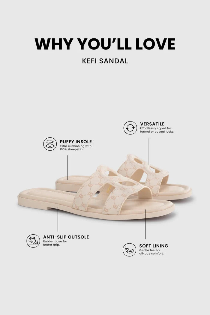 kefi sandal in monogram dusty by buttonscarves signature feature