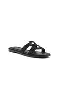 kefi sandal with crystal in black by buttonscarves