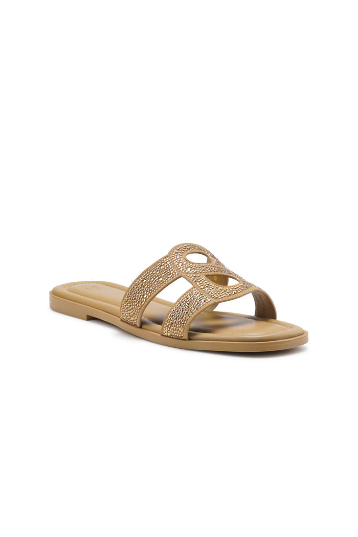 kefi sandal with crystal in gold by buttonscarves