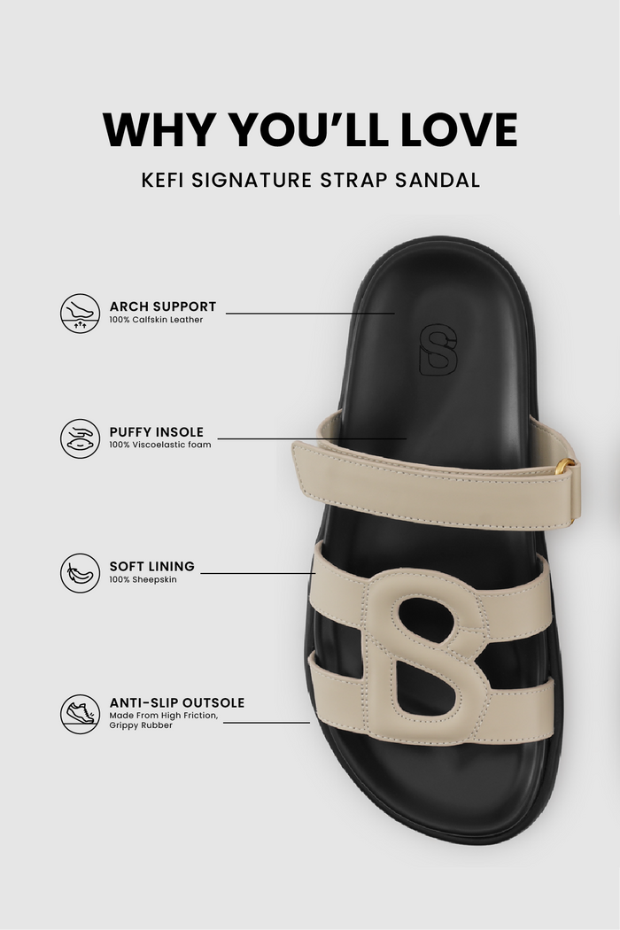 kefi signature strap sandal in lamb by buttonscarves feature overview