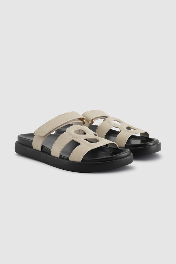 kefi signature strap sandal in lamb by buttonscarves side view