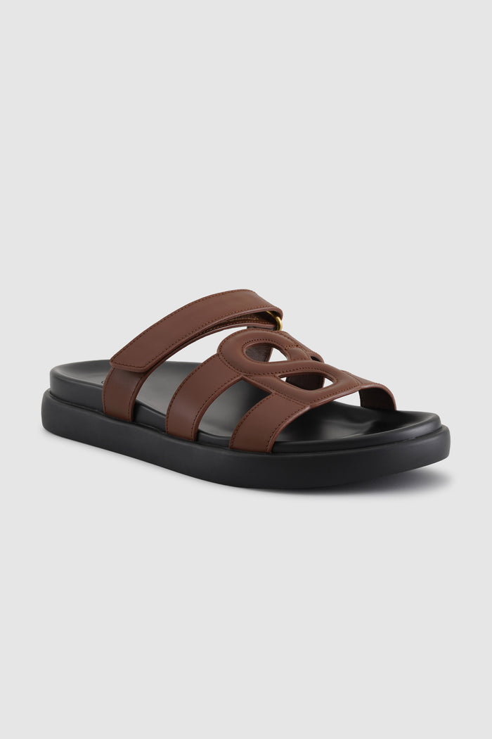kefi signature strap sandal in woody by buttonscarves