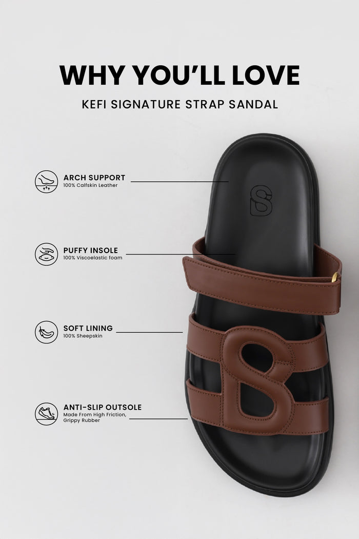 kefi signature strap sandal in woody by buttonscarves feature overview