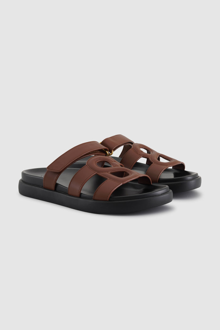 kefi signature strap sandal in woody by buttonscarves side view