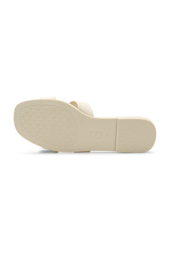 kefi slide sandal in mystic white by buttonscarves outsole view