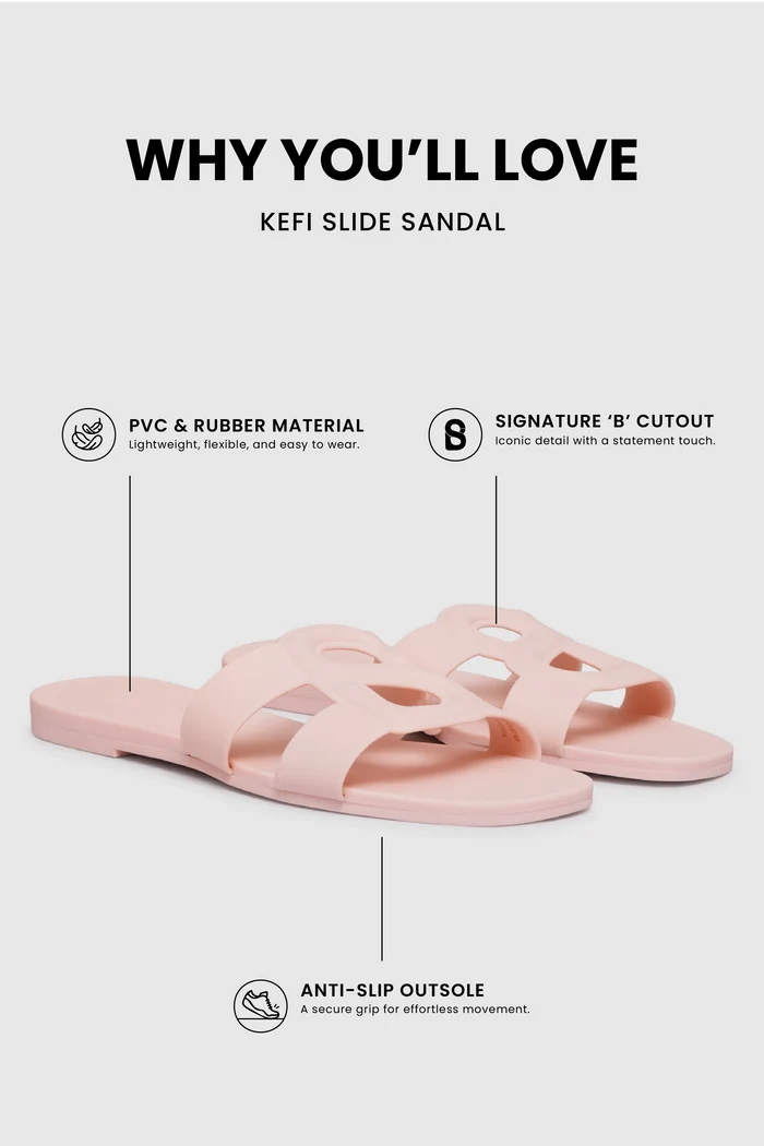 kefi slide sandal in pink by buttonscarves feature overview