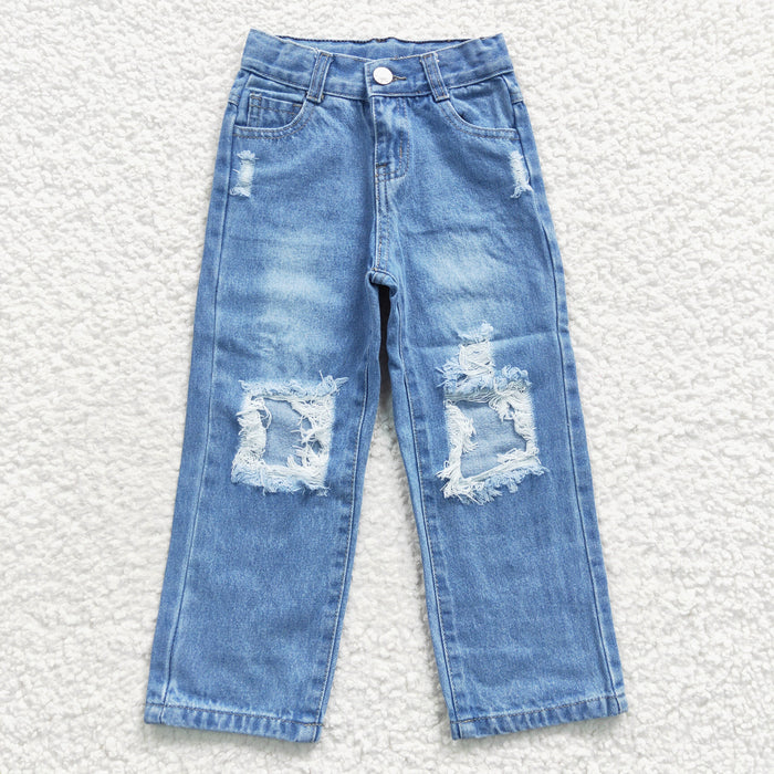 Kids Blue Denim Distressed Jeans  D4-16