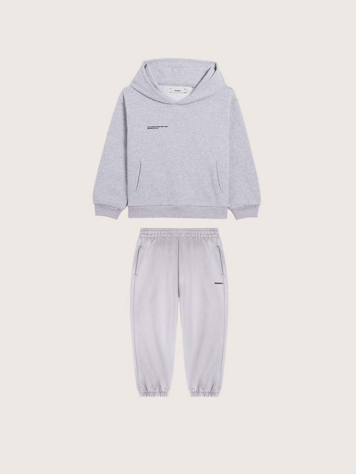 Kids’ Midweight Hoodie and Track Pants Set—Grey Marl