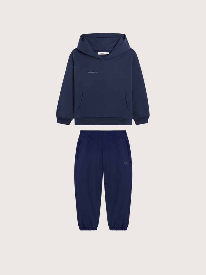 Kids’ Midweight Hoodie and Track Pants Set—Ocean Navy