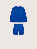 Kids’ Midweight Sweatshirt and Shorts Set—Gaia Blue