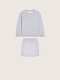 Kids’ Midweight Sweatshirt and Shorts Set—Grey Marl