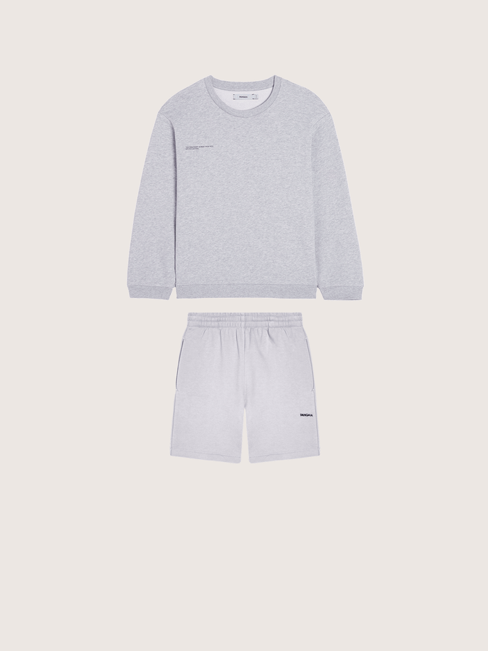 Kids’ Midweight Sweatshirt and Shorts Set—Grey Marl
