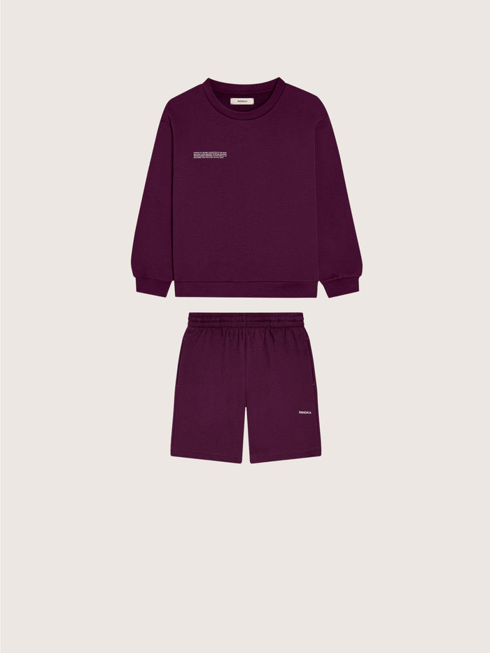 Kids’ Midweight Sweatshirt and Shorts Set—Nocturne Plum