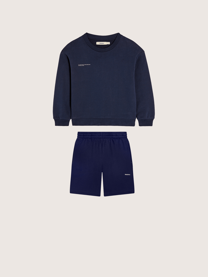 Kids’ Midweight Sweatshirt and Shorts Set—Ocean Navy