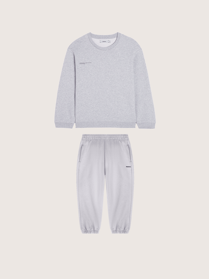Kids’ Midweight Sweatshirt and Track Pants Set—Grey Marl