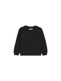 Kids' 365 Midweight Sweatshirt black, 320 GSM organic cotton, oversized fit, crew neck packshot